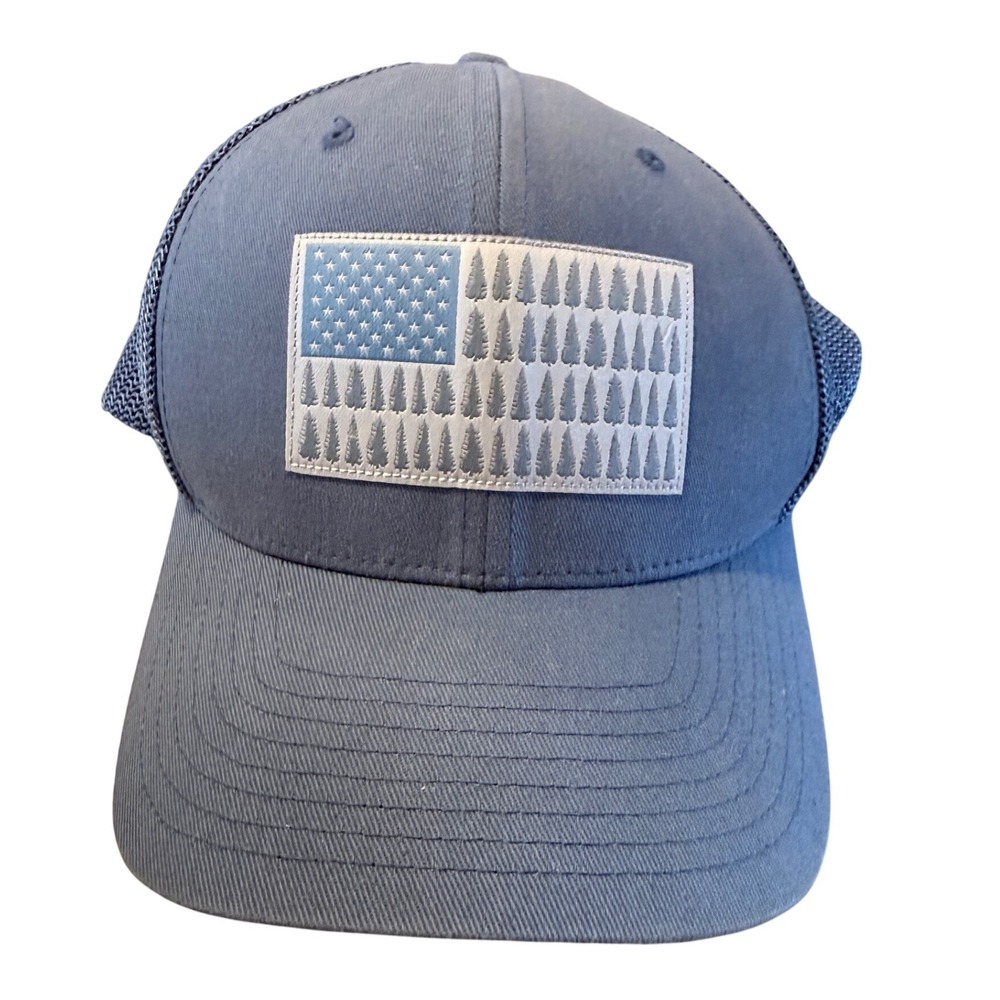 Columbia PFG Tree Flag Mesh Trucker Hat Blue‎ Gray L/XL 1495921